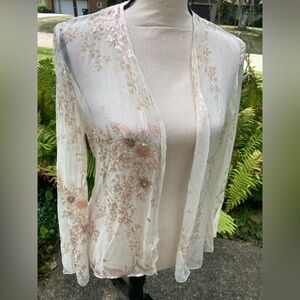 Women’s vintage whimsigoth fairy ethereal coquette girl sheer sequin topper m